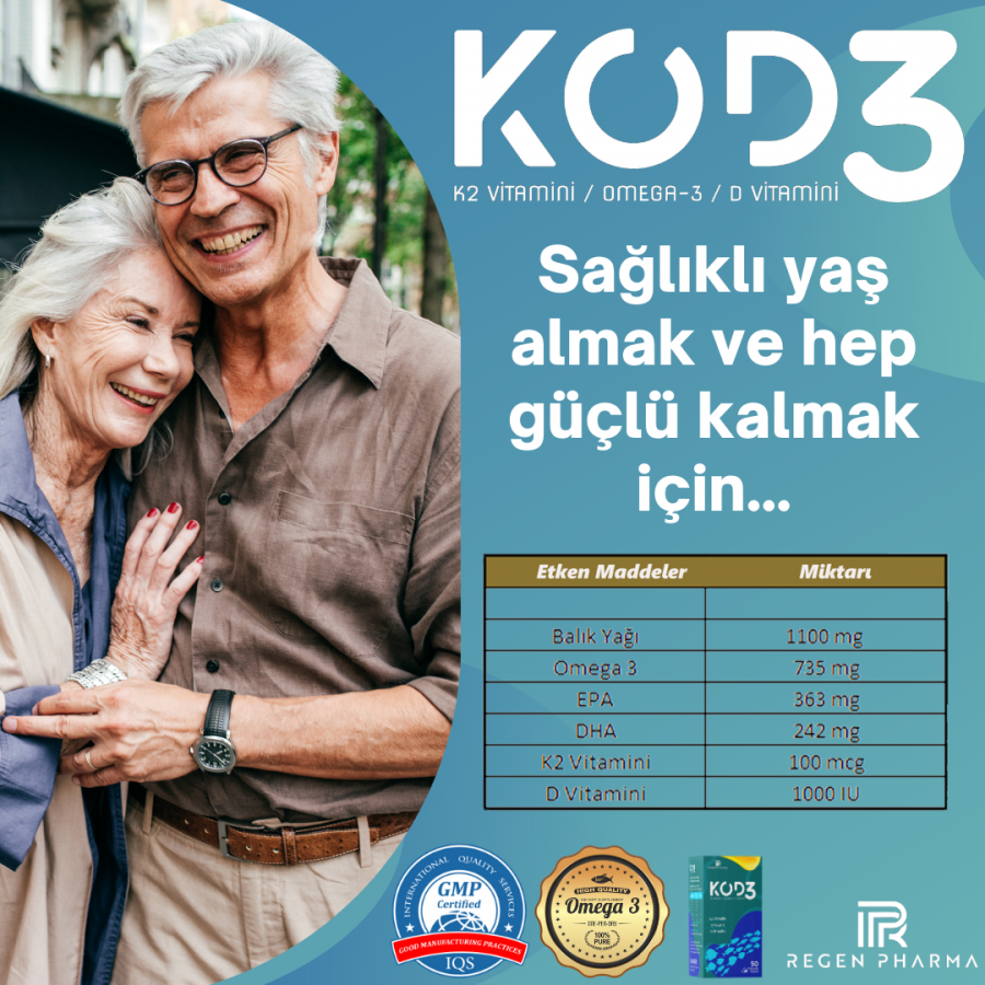 KOD3 (K2 Vitamini, Omega-3 ve D Vitamini İçeren Takviye Edici Gıda)